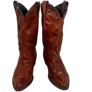 Vintage Code West Leather Cowboy Boots Women's 6 M Brown Distressed Made in USA